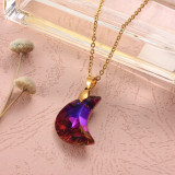 Stainless Steel Crystal Pendant Necklace -SSNEG173-32302