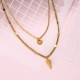 18k Gold Plated Cone Pendant Layered Necklace -SSNEG142-31925
