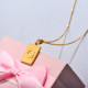 18k Gold Plated Personalized Rectangle Initial Letter Necklace SSNEG143-32442