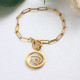 Stainless Steel Zodiac Mother Pearl Charm Bracelets -SSBTG142-32029