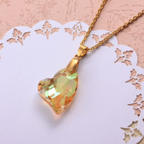 Stainless Steel Crystal Pendant Necklace -SSNEG173-32333