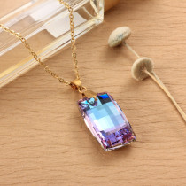 Stainless Steel Crystal Pendant Necklace -SSNEG173-32294
