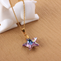 Stainless Steel Crystal Pendant Necklace -SSNEG173-32273