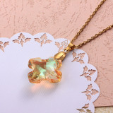Stainless Steel Crystal Pendant Necklace -SSNEG173-32305