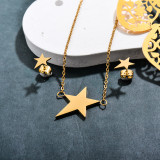 Stainless Steel 18k Gold Plated Star Jewelry Sets -SSCSG143-32375