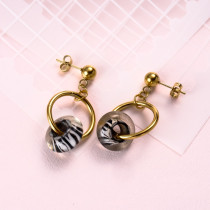 18k Gold Plated Glass Beaded Drop Earrings -SSEGG142-31923