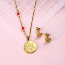 18k Gold Plated  Coin Necklace Sets -SSCSG142-31917