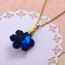 Stainless Steel Crystal Pendant Necklace -SSNEG173-32332