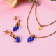 18k Gold Plated    Crystal Heart Necklace Earring Set -SSCSG142-31869