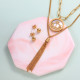 18k Gold Plated Zodiac Mother pearl Pendant Multi Layered Necklace Sets -SSCSG142-31961