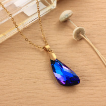 Stainless Steel Crystal Pendant Necklace -SSNEG173-32282