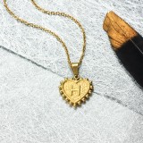 18k Gold Plated Personalized Heart Initial Letter Necklace SSNEG143-32417