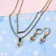 18k Gold Plated Crystal Layered Necklace Set -SSCSG142-31902