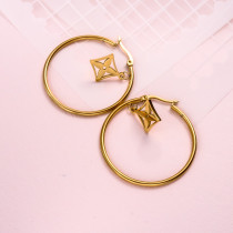 18k Gold Plated Charm Hoop Earrings -SSEGG142-31919