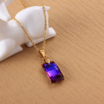 Stainless Steel Crystal Pendant Necklace -SSNEG173-32256