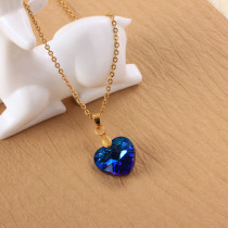 Stainless Steel Crystal Pendant Necklace -SSNEG173-32265