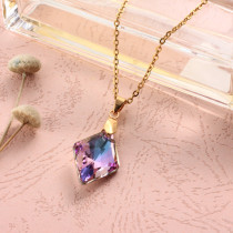 Stainless Steel Crystal Pendant Necklace -SSNEG173-32300