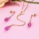 18k Gold Plated Crystal Drop Earring Necklace Set -SSCSG142-31883