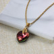 Stainless Steel Crystal Pendant Necklace -SSNEG173-32237