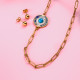 18k Gold Plated  Evil Eye Necklace Earring Set -SSCSG142-31861