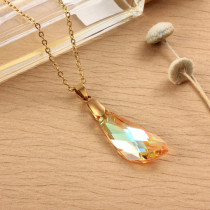 Stainless Steel Crystal Pendant Necklace -SSNEG173-32281