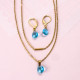 18k Gold Plated Crystal Layered Necklace Set -SSCSG142-31901