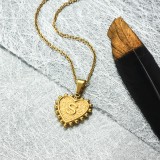 18k Gold Plated Personalized Heart Initial Letter Necklace SSNEG143-32428