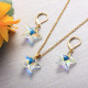 Stainless Steel Crystal Star Jewelry Sets-SSCSG142-32062