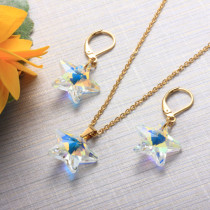Stainless Steel Crystal Star Jewelry Sets-SSCSG142-32062