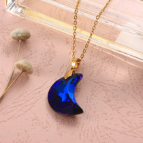 Stainless Steel Crystal Pendant Necklace -SSNEG173-32303