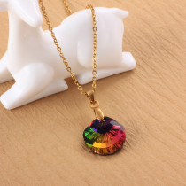 Stainless Steel Crystal Pendant Necklace -SSNEG173-32268