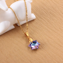 Stainless Steel Crystal Pendant Necklace -SSNEG173-32260