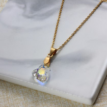 Stainless Steel Crystal Pendant Necklace -SSNEG173-32235