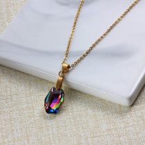 Stainless Steel Crystal Pendant Necklace -SSNEG173-32233