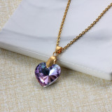 Stainless Steel Crystal Pendant Necklace -SSNEG173-32241