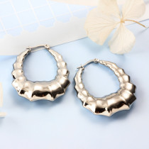 Stainless Steel Steel Color Minimalist Style Hoop Earrings -SSEGG143-32382