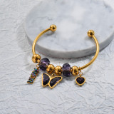 Stainless Steel Butterfly Charm Bangles -SSBTG142-32111