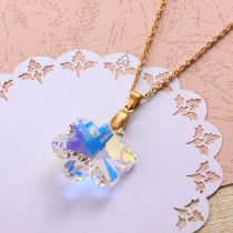 Stainless Steel Crystal Pendant Necklace -SSNEG173-32335