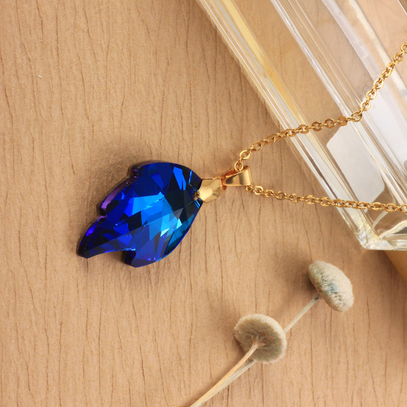 Stainless Steel Crystal Pendant Necklace -SSNEG173-32295