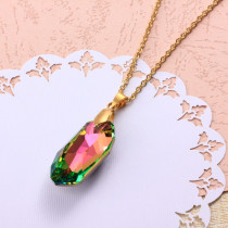 Stainless Steel Crystal Pendant Necklace -SSNEG173-32329