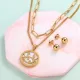18k Gold Plated Zodiac Mother pearl Pendant Multi Layered Necklace Sets -SSCSG142-31958