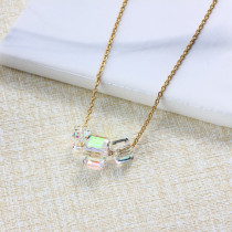 Stainless Steel Crystal Pendant Necklace -SSNEG173-32231