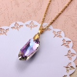 Stainless Steel Crystal Pendant Necklace -SSNEG173-32309
