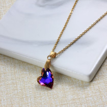 Stainless Steel Crystal Pendant Necklace -SSNEG173-32244