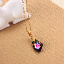 Stainless Steel Crystal Pendant Necklace -SSNEG173-32252