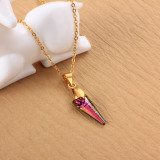 Stainless Steel Crystal Pendant Necklace -SSNEG173-32255