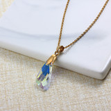 Stainless Steel Crystal Pendant Necklace -SSNEG173-32245