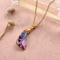 Stainless Steel Crystal Pendant Necklace -SSNEG173-32297