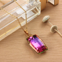 Stainless Steel Crystal Pendant Necklace -SSNEG173-32284