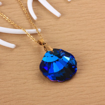 Stainless Steel Crystal Pendant Necklace -SSNEG173-32279